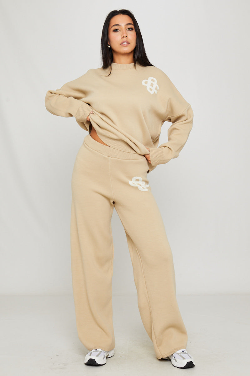 Women's Oversized Swirl Detail Knit Sweater & Joggers Set - Carters Outlets